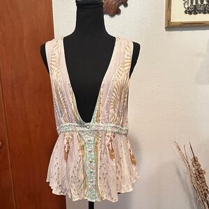 Free People Elegant Multicolor Sleeveless Top